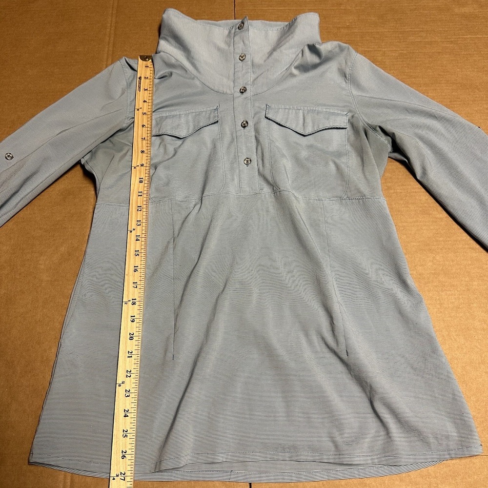 Mountain Hardwear Women's Citypass Long Sleeve Popover Blue Striped Shirt Large‎ - Picture 8 of 16